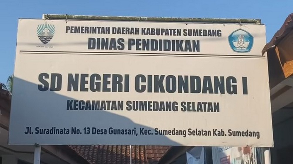Papan nama SD Negeri Cikondang I Sumedang Selatan