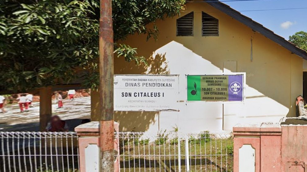 Papan nama SD Negeri Citaleus I Kecamatan Buahdua