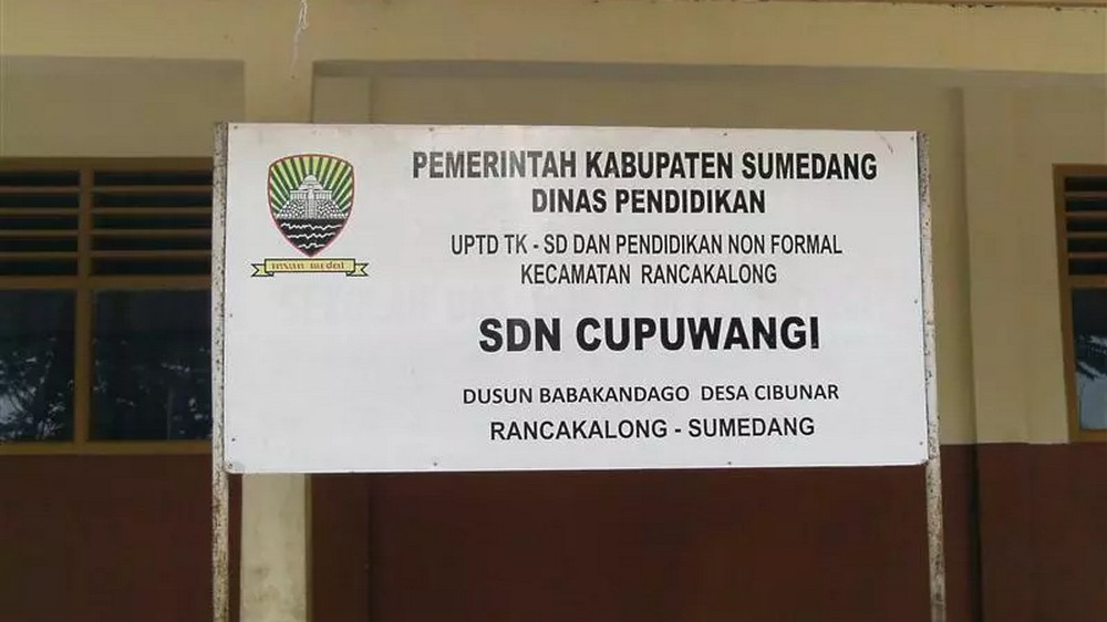 Papan nama SD Negeri Cupuwangi Kecamatan Rancakalong