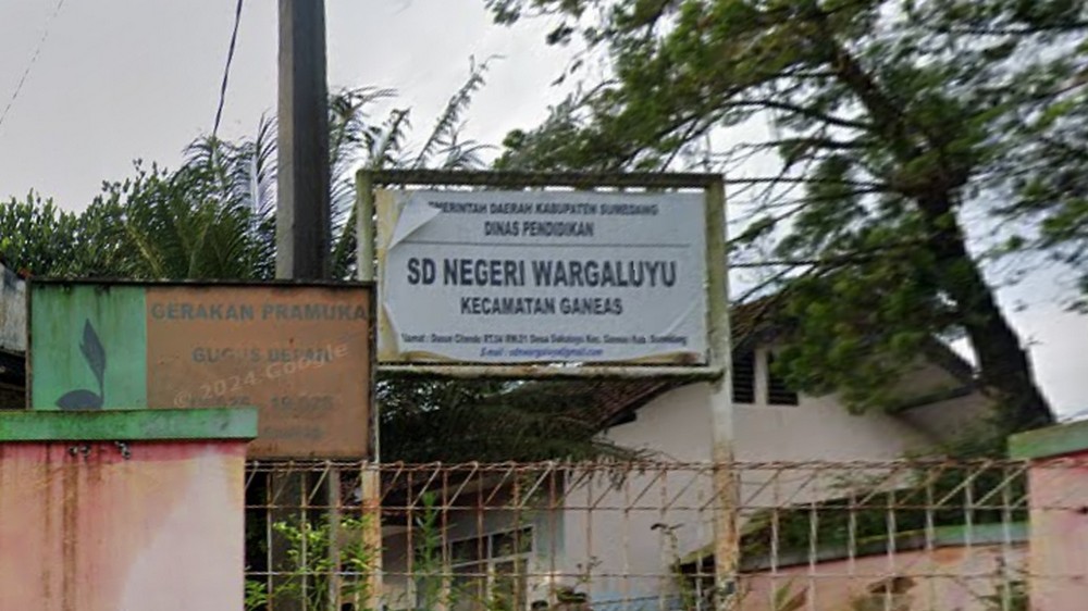 Papan nama SD Negeri Wargaluyu Kecamatan Ganeas
