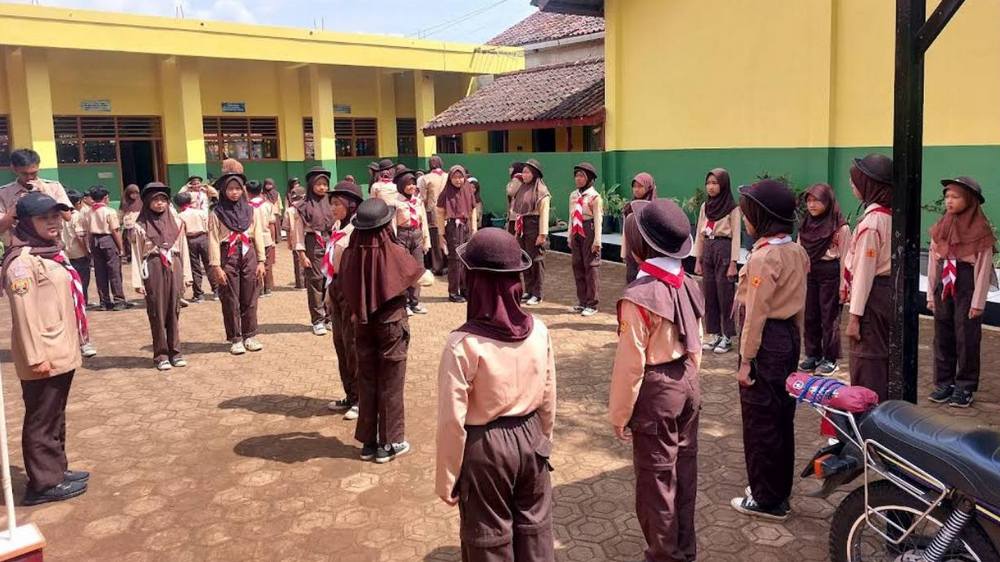 Pramuka di SD Negeri Sukamantri Kecamatan Tanjungsari