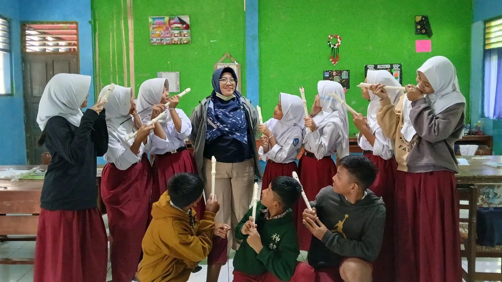 Siswa di kelas SD Negeri Cupuwangi Kecamatan Rancakalong