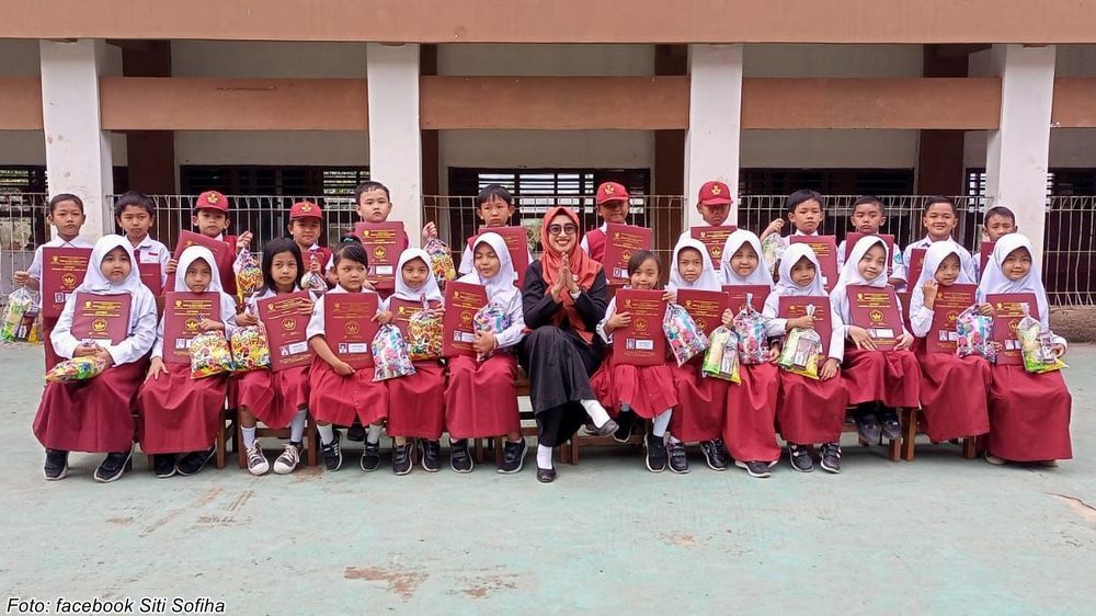 Sebagian siswa SD Negeri Bangkir Kecamatan Cimanggung