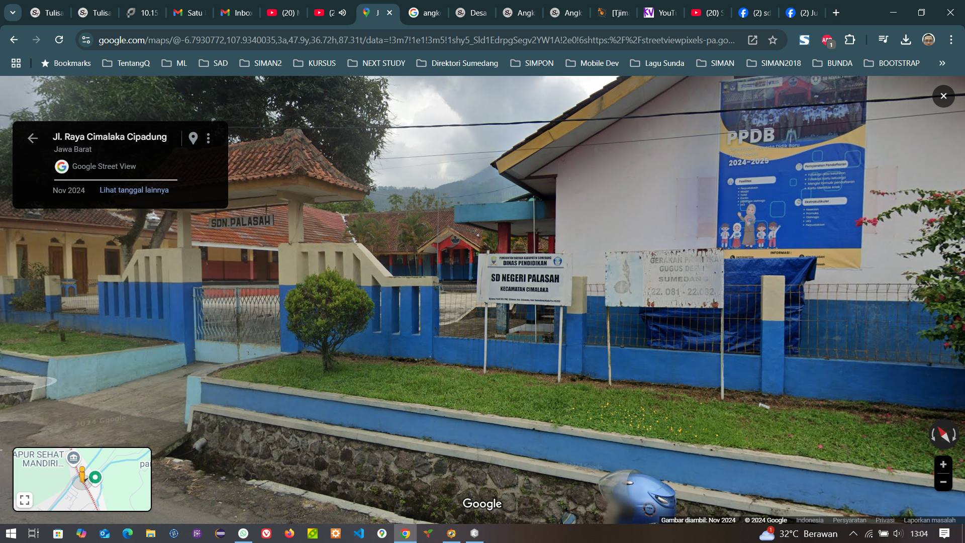 Papan nama SD Negeri Palasah Kecamatan Cimalaka